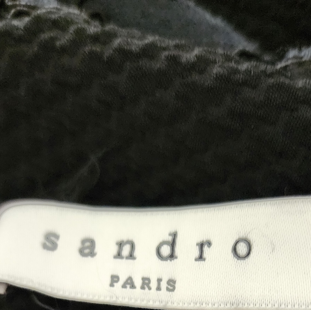 Sandro Paris Reda Black Sleeveless Lace Inset Dress Size 4 - Picture 7 of 10
